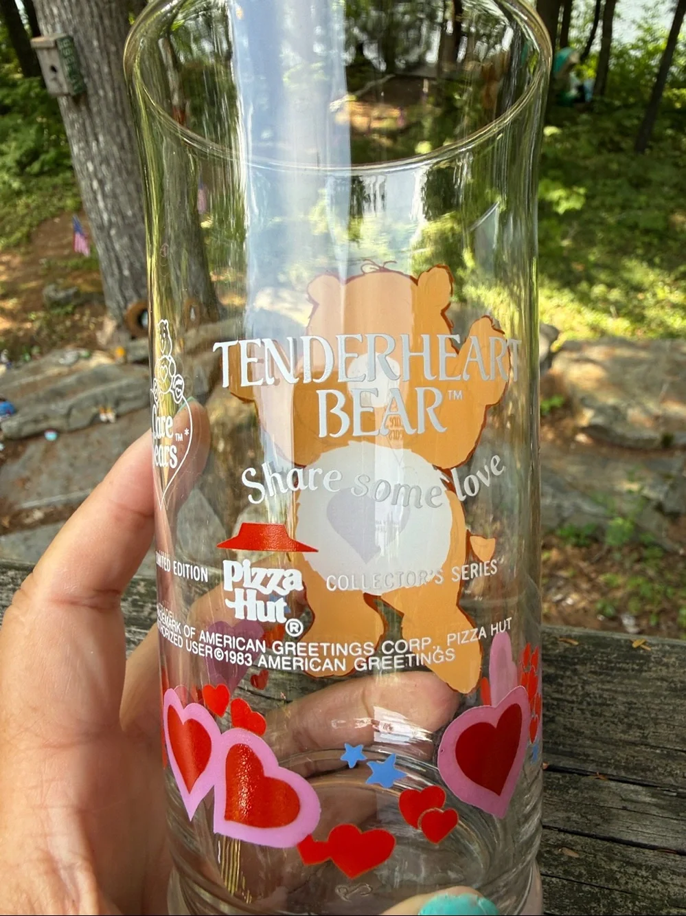 Vintage 1983 Pizza Hut LE Care Bears Glasses Grumpy Tenderheart